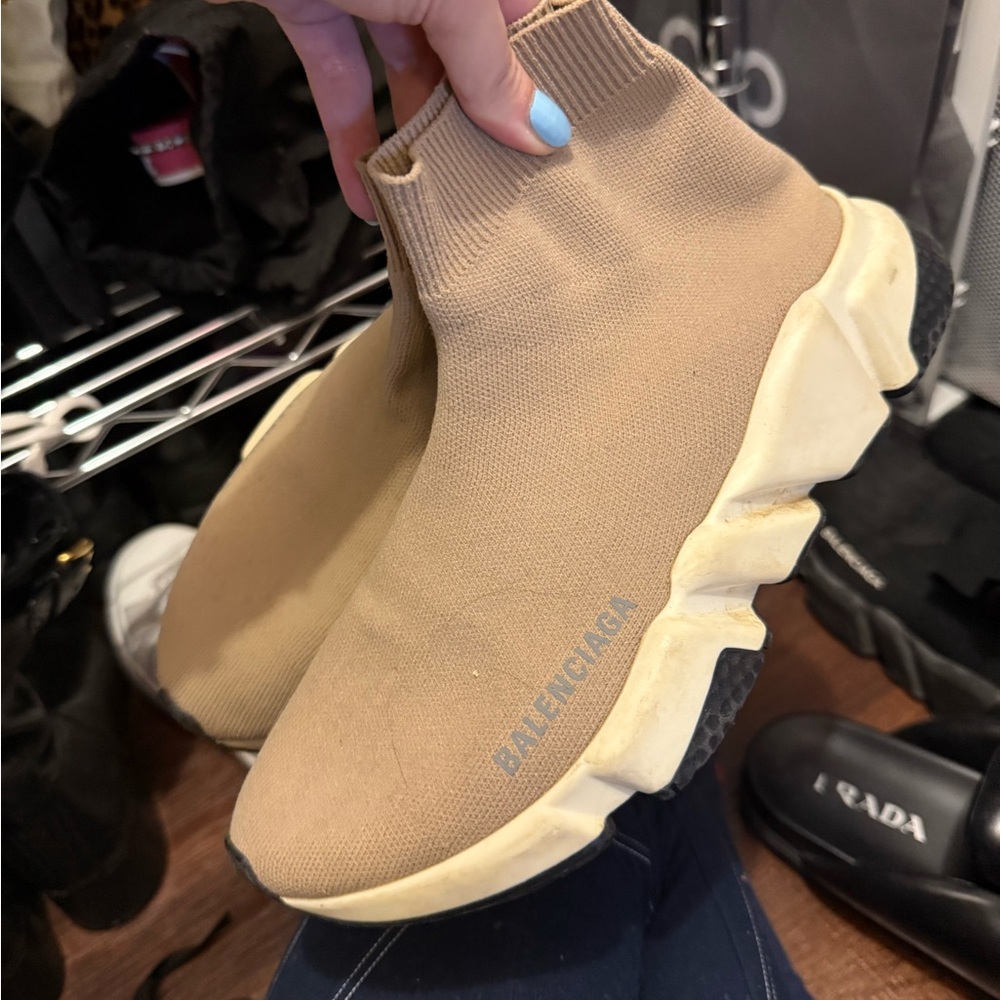 Balenciaga Beige Sock Sneakers